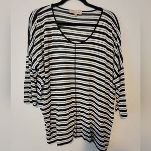 Jones new york sport 3/4 sleeve striped top